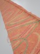 Photo1: 1S07z40  Japanese Kimono Silk  FABRIC Stream Coral-Orange 55.9x7.3 (1)