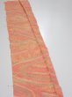 Photo3: 1S07z40  Japanese Kimono Silk  FABRIC Stream Coral-Orange 55.9x7.3 (3)