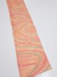 Photo2: 1S08z40  Japanese Kimono Silk  FABRIC Stream Coral-Orange 56.7x7.1 (2)