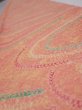 Photo4: 1S08z40  Japanese Kimono Silk  FABRIC Stream Coral-Orange 56.7x7.1 (4)