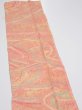 Photo3: 1S10z30  Japanese Kimono Silk  FABRIC Stream Coral-Orange 34.6x7.3 (3)