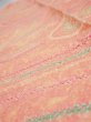 Photo4: 1S10z30  Japanese Kimono Silk  FABRIC Stream Coral-Orange 34.6x7.3 (4)