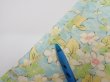 Photo9: 1S01z60  Japanese Kimono Silk  FABRIC Sakura branch Light blue 43.3x14.0 (9)