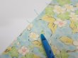 Photo10: 1S02z50  Japanese Kimono Silk  FABRIC Sakura branch Light blue 42.9x14.0 (10)