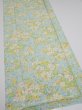 Photo2: 1S03z80  Japanese Kimono Silk  FABRIC Sakura branch Light blue 63.0x14.0 (2)