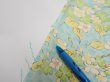 Photo8: 1S05z80  Japanese Kimono Silk  FABRIC Sakura branch Light blue 63.8x14.0 (8)