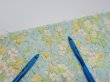 Photo10: 1S05z80  Japanese Kimono Silk  FABRIC Sakura branch Light blue 63.8x14.0 (10)