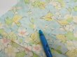 Photo11: 1S05z80  Japanese Kimono Silk  FABRIC Sakura branch Light blue 63.8x14.0 (11)