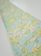 Photo1: 1S07z40  Japanese Kimono Silk  FABRIC Sakura branch Light blue 56.7x6.9 (1)