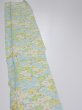 Photo3: 1S07z40  Japanese Kimono Silk  FABRIC Sakura branch Light blue 56.7x6.9 (3)