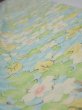 Photo4: 1S07z40  Japanese Kimono Silk  FABRIC Sakura branch Light blue 56.7x6.9 (4)