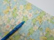 Photo7: 1S07z40  Japanese Kimono Silk  FABRIC Sakura branch Light blue 56.7x6.9 (7)