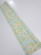 Photo1: 1S10z30  Japanese Kimono Silk  FABRIC Sakura branch Light blue 35.8x6.9 (1)