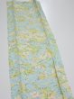 Photo3: 1S10z30  Japanese Kimono Silk  FABRIC Sakura branch Light blue 35.8x6.9 (3)