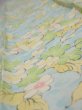 Photo4: 1S10z30  Japanese Kimono Silk  FABRIC Sakura branch Light blue 35.8x6.9 (4)