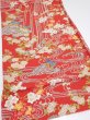 Photo2: 1W01z60  Japanese Kimono Silk  FABRIC Plum blossom Red 45.7x14.6 (2)