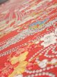 Photo4: 1W04z90  Japanese Kimono Silk  FABRIC Plum blossom Red 63.8x14.6 (4)