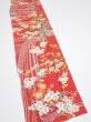 Photo2: 1W08z40  Japanese Kimono Silk  FABRIC Plum blossom Red 57.5x7.5 (2)