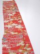 Photo3: 1W08z40  Japanese Kimono Silk  FABRIC Plum blossom Red 57.5x7.5 (3)