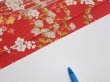 Photo6: 1W08z40  Japanese Kimono Silk  FABRIC Plum blossom Red 57.5x7.5 (6)