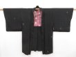 Photo4: 5019T01z520 Vintage Japanese Kimono Silk HAORI Flower Black (4)