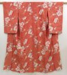 Photo1: 5019T03z710 Antique Japanese Kimono Blend silk KOMON Sakura Orange-Brown (1)