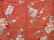 Photo5: 5019T03z710 Antique Japanese Kimono Blend silk KOMON Sakura Orange-Brown (5)