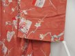 Photo7: 5019T03z710 Antique Japanese Kimono Blend silk KOMON Sakura Orange-Brown (7)