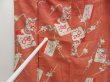 Photo8: 5019T03z710 Antique Japanese Kimono Blend silk KOMON Sakura Orange-Brown (8)