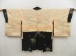 Photo7: 5019T05z710 Vintage Japanese Kimono Silk HAORI Leaves Black (7)