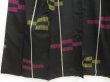 Photo4: 5019T09z570 Antique Japanese Kimono Silk TSUMUGI Kasuri Black (4)