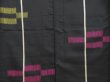 Photo5: 5019T09z570 Antique Japanese Kimono Silk TSUMUGI Kasuri Black (5)