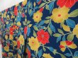 Photo2: 5019T11z990  Japanese Kimono Crepe Silk KOMON Flower Navy (2)