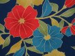 Photo6: 5019T11z990  Japanese Kimono Crepe Silk KOMON Flower Navy (6)