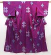 Photo1: 5019T13z620 Antique Japanese Kimono Silk MEISEN KOMON Purple-Pink (1)