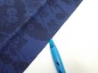 Photo5: 1U10z30  Japanese Kimono Crepe Silk  FABRIC Flowers Indigo 36.2x6.9 (5)