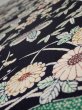 Photo4: 1U01z70  Japanese Kimono Crepe Silk  FABRIC Plum tree Navy-Black 38.2x14.4 (4)