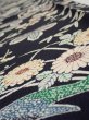 Photo5: 1U08z60  Japanese Kimono Crepe Silk  FABRIC Plum tree Navy-Black 57.5x7.5 (5)