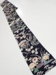 Photo5: 1U09z70  Japanese Kimono Crepe Silk  FABRIC Plum tree Navy-Black 78.7x6.9 (5)