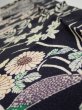 Photo4: 1U10z40  Japanese Kimono Crepe Silk  FABRIC Plum tree Navy-Black 38.6x6.9 (4)