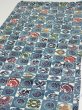 Photo2: 1U01z60  Japanese Kimono Silk  FABRIC Takaradzukushi Blue-Gray 40.2x13.8 (2)