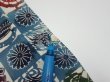 Photo7: 1U06z80  Japanese Kimono Silk  FABRIC Takaradzukushi Blue-Gray 62.2x14.0 (7)