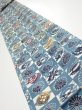 Photo1: 1U08z60  Japanese Kimono Silk  FABRIC Takaradzukushi Blue-Gray 79.9x6.9 (1)