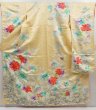 Photo1: 5025T06z1120 Vintage Japanese Kimono Silk FURISODE Hydrangea Light cream (1)