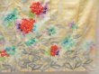 Photo7: 5025T06z1120 Vintage Japanese Kimono Silk FURISODE Hydrangea Light cream (7)