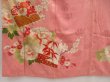 Photo6: 5025T10z660 Vintage Japanese Kimono Silk TSUKESAGE Peony Pink (6)