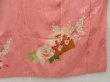 Photo7: 5025T10z660 Vintage Japanese Kimono Silk TSUKESAGE Peony Pink (7)