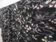 Photo2: 5025T11z810 Vintage Japanese Kimono Silk KOMON Flowers Black (2)