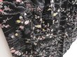 Photo3: 5025T11z810 Vintage Japanese Kimono Silk KOMON Flowers Black (3)