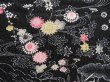 Photo6: 5025T11z810 Vintage Japanese Kimono Silk KOMON Flowers Black (6)